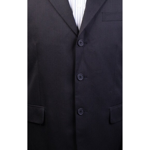 Van Heusen Mens 3 Button Modern Fit Blazer Jacket Striped Black Size 42s - Picture 7 of 13